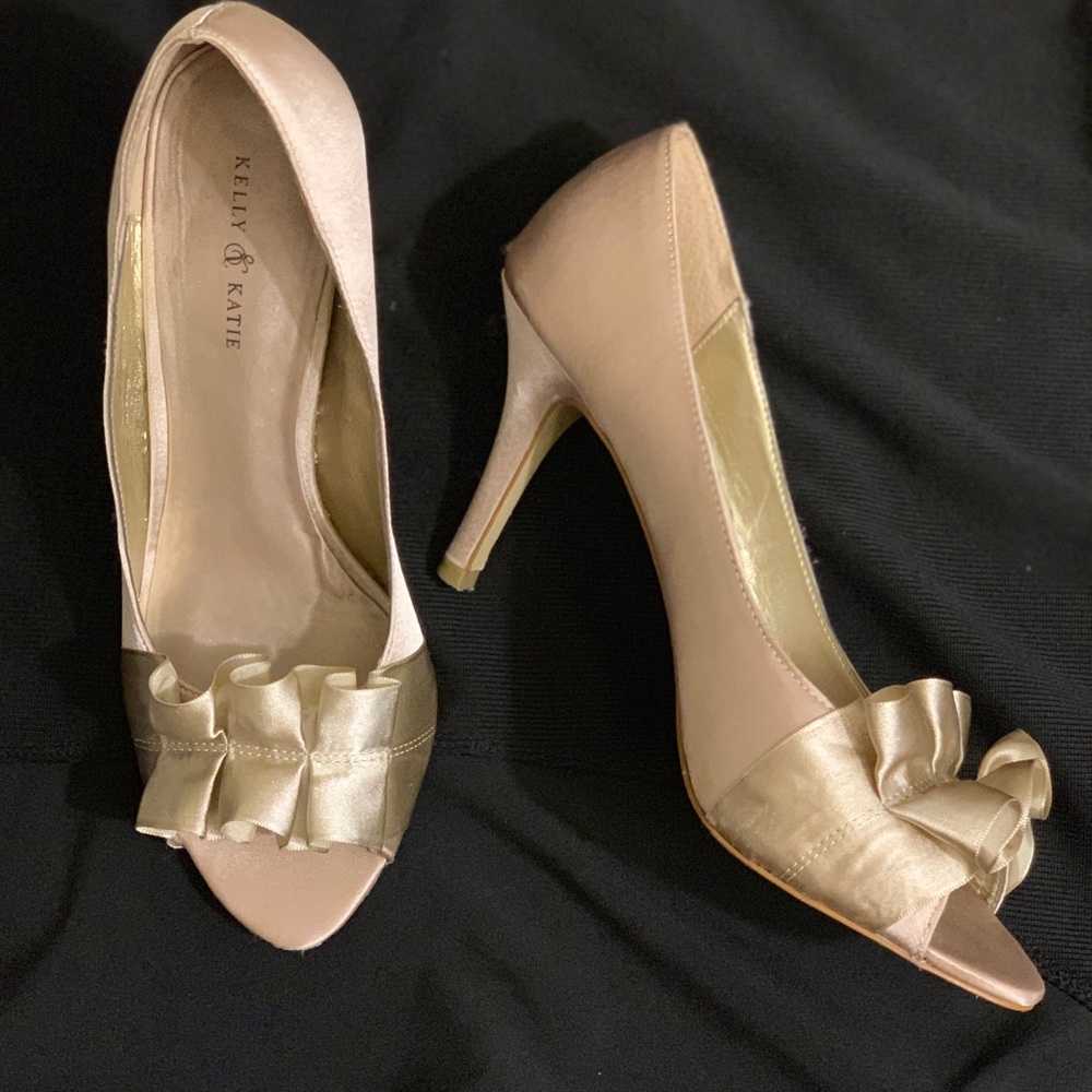 Kelly and Katie Champagne Heels
